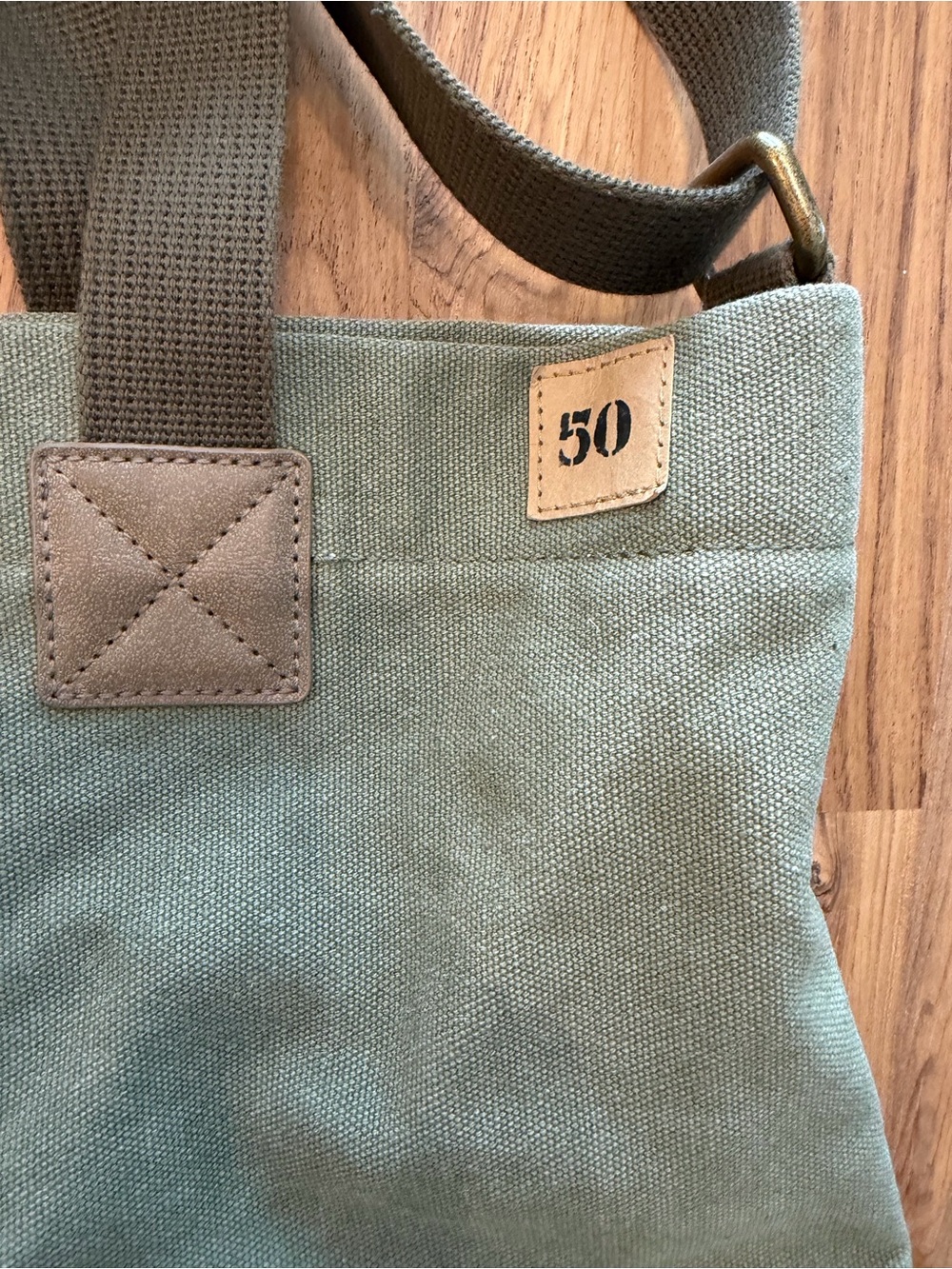 Feed Canvas Crossbody Bag Green and Brown - Picture 4 of 9